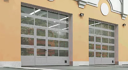 Промышленные секционные ворота из панорамных панелей DoorHan ISD02